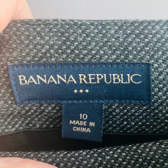 Banana Republic Grey Skirt Tweed Pencil Classci Office Wool Blend Capsule 10 - Picture 4 of 6